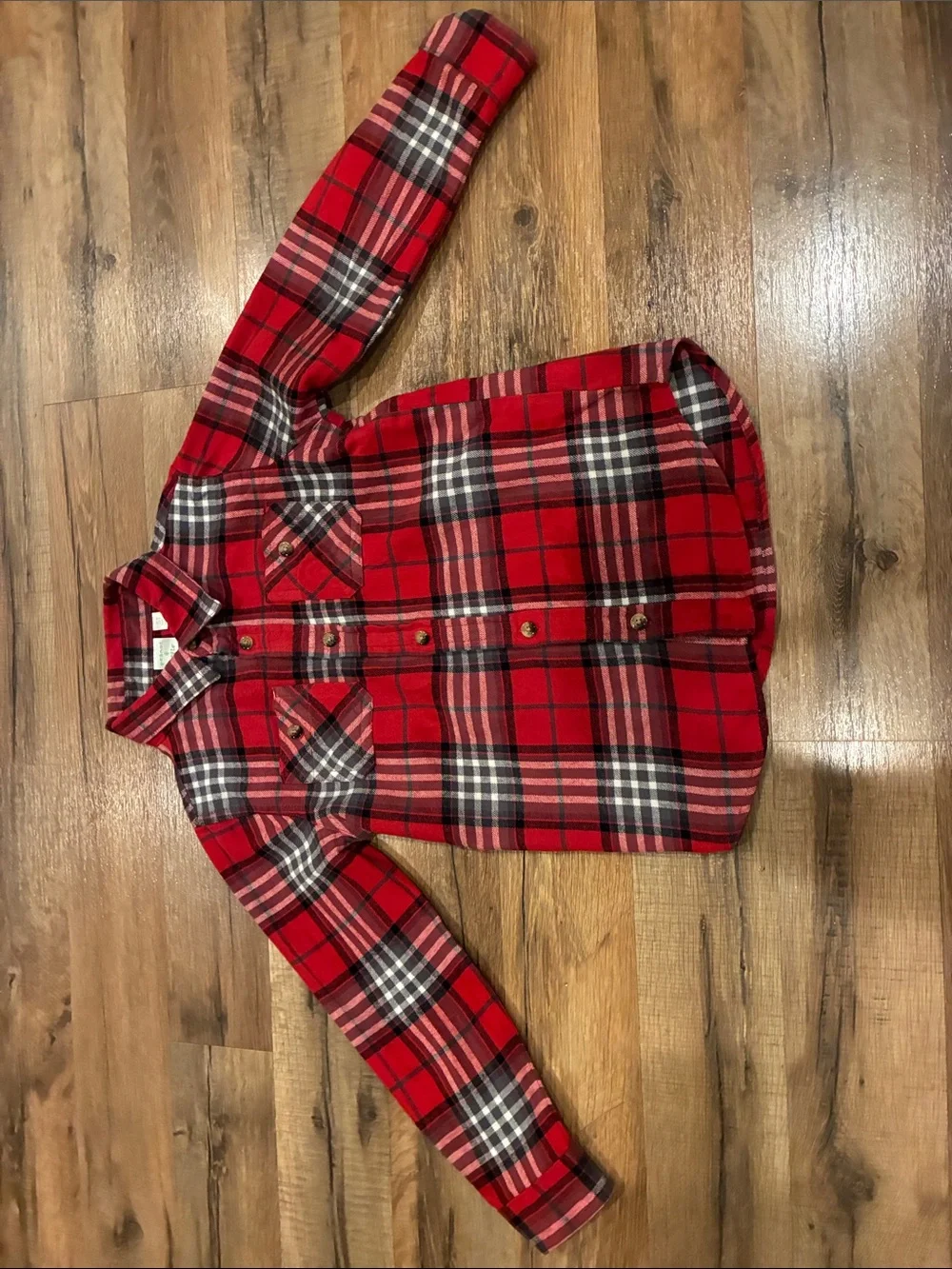 Kids Slim Straight Jeans Matching Set - Dark Blue with Red Flannel Shirt